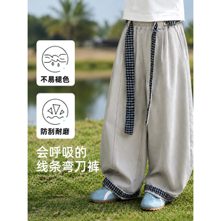 女童裤子2026秋季新款儿童洋气弯刀裤中童韩版宽松百搭休闲裤长裤