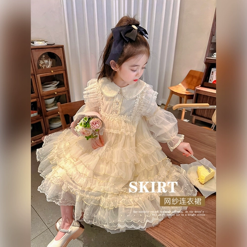 Платье, весенний детский осенний наряд маленькой принцессы, стиль Лолита, наряд на выход