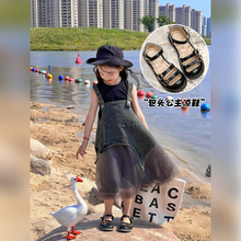 女童鞋子2025夏季新款儿童时髦软底包头凉鞋女大童洋气公主鞋单鞋