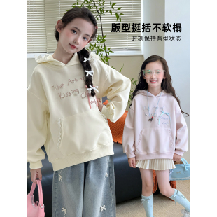 女童卫衣2026秋季新款儿童韩版甜美字母上衣秋装中童宽松套头衫潮