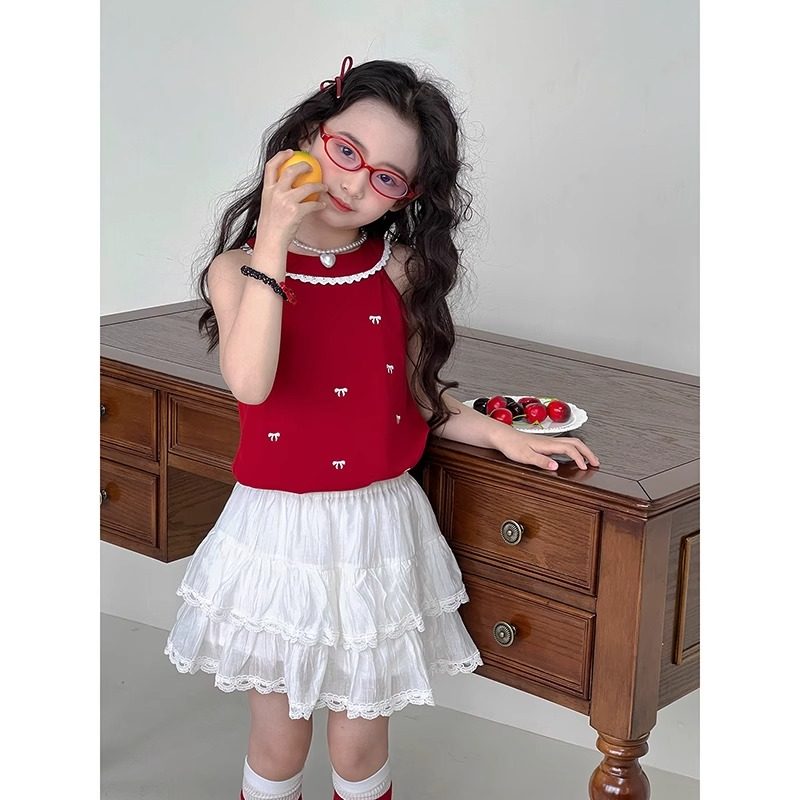 女童背心2025夏季新款儿童韩版薄款上衣夏装中大童洋气无袖T恤潮