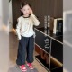 2025秋季 时髦上衣长裤 新款 子长袖 两件套 儿童休闲卫衣裤 女童套装