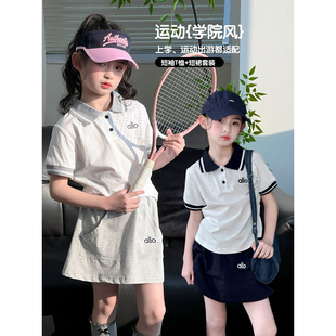 女童套装2026夏季新款儿童短袖T恤短裙中大童休闲上衣裙子两件套