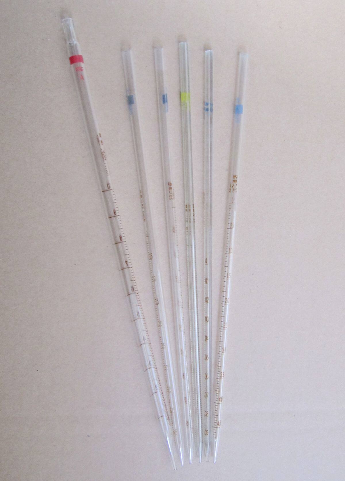 刻度吸管 色标分度吸液管 玻璃吸管 1ml2ml5ml10ml 20厘米 30厘米