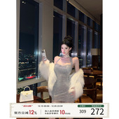 灰尘邓邓 性感挂脖包臀裙生日裙子 御姐感连衣裙女2025冬季 新款