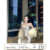 性感挂脖包臀裙生日裙子 新款 灰尘邓邓 御姐感连衣裙女2025冬季