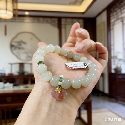 新疆无结构和田玉手串 冰润清透 新中式国风轻奢气质女款手链