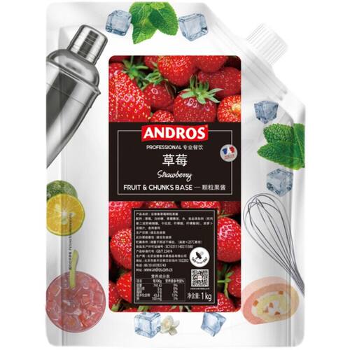 Andros安德鲁草莓颗粒果酱1KG