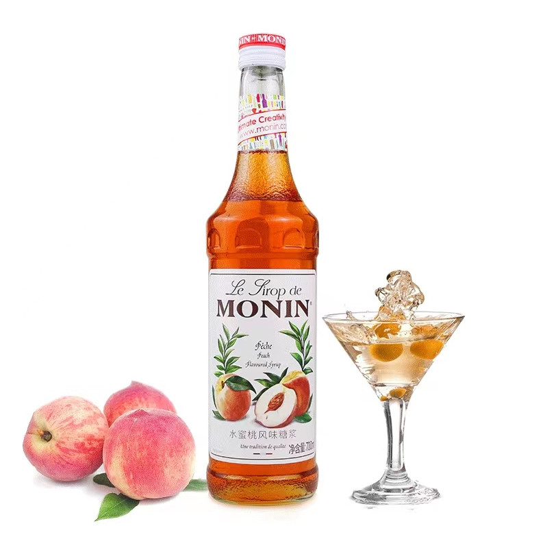 莫林MONIN糖浆水蜜桃风味糖浆果露气泡水咖啡鸡尾酒果汁饮料700ml