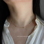 MIMI 原创14K注金小金珠金豆豆锁骨链choker满天星项链颈链叠戴款