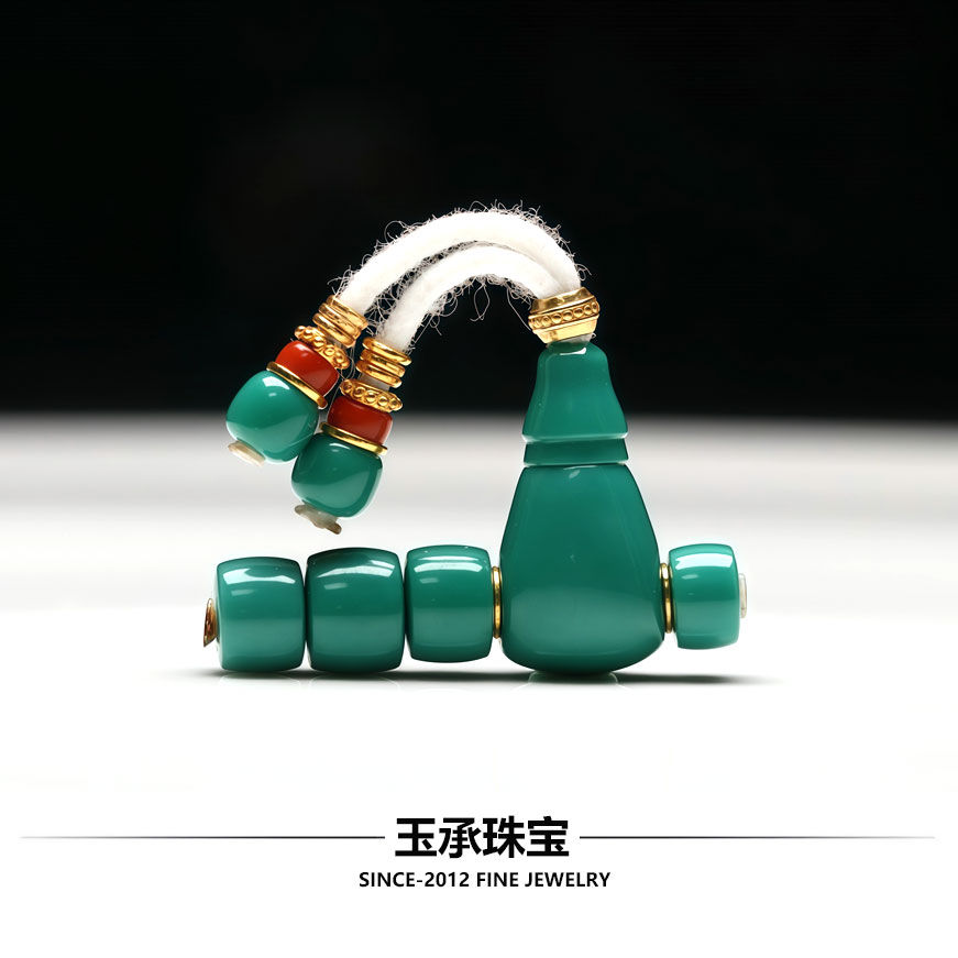 纯天然 绿松石套装散珠单珠三通配饰顶珠腰珠108佛珠全套星月菩提图片