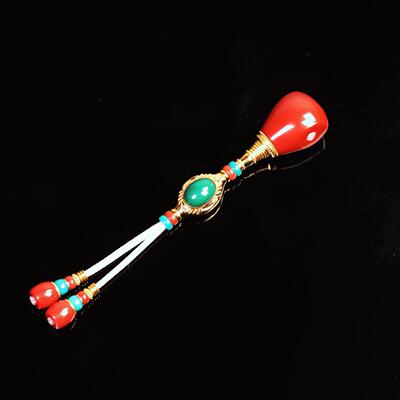 天然原矿南红玛瑙三通14mm左右