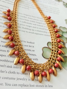 莫奈vintage中古Monet哑光金色流苏编织项链