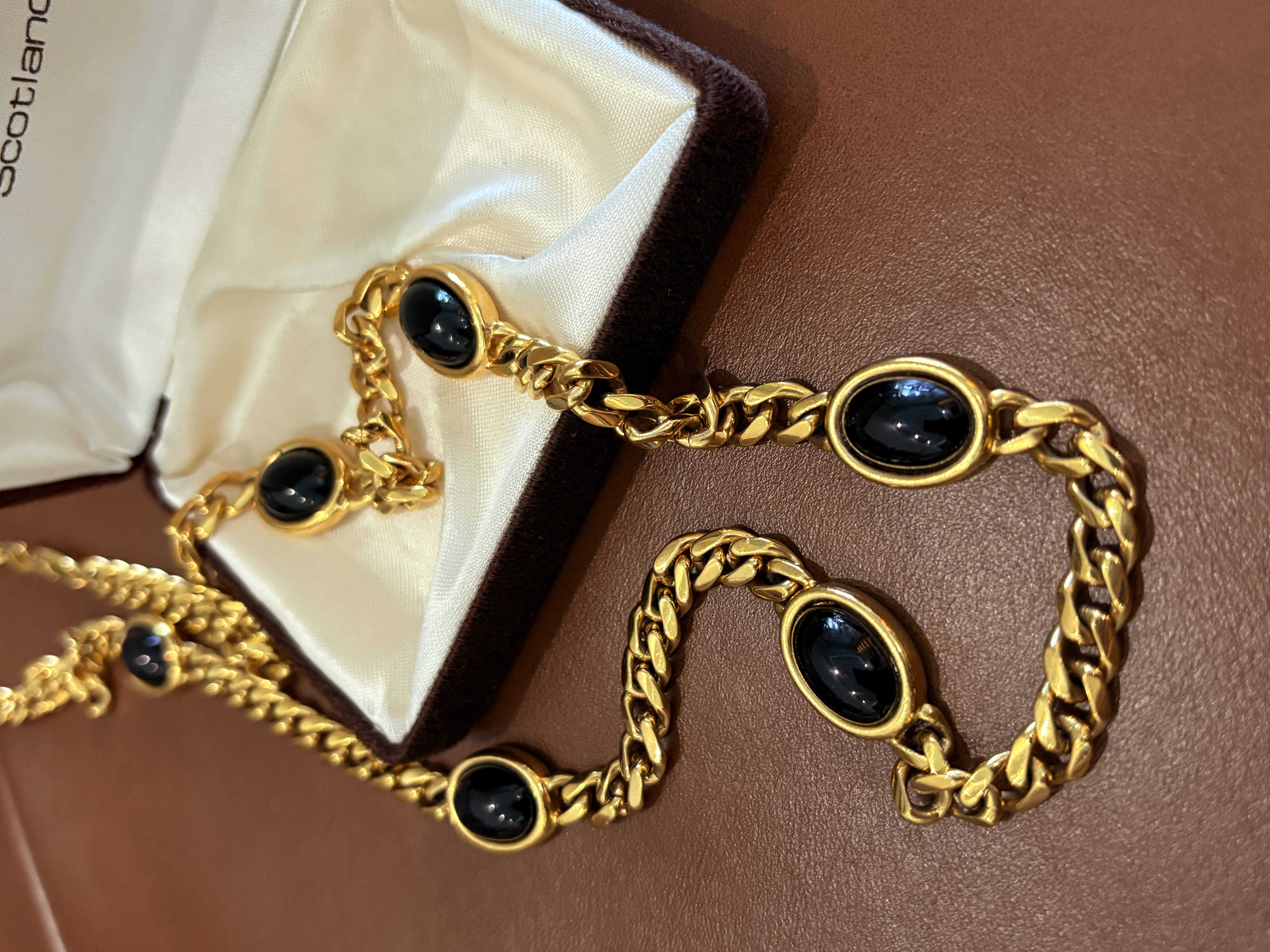 vintage中古Napier黑金琉璃毛衣 项链