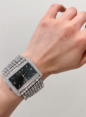 vintage中古Suzanne水钻夸张宽手表