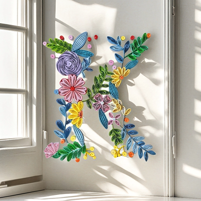 衍如意衍纸材料包26个字母学生套装diy线稿图非遗社团作成品定制