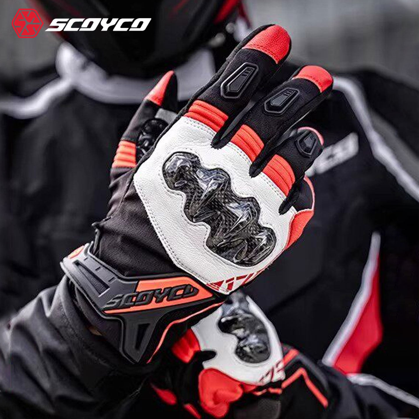 赛羽摩托车骑行手套机车全指春夏男女碳纤护壳摩旅休闲MC155/175