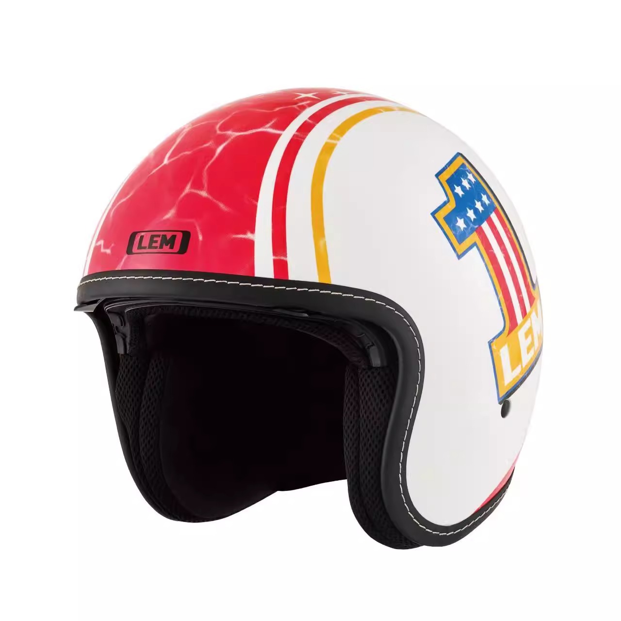 LEM 意大利摩托车头盔哈雷复古半盔四分之三盔踏板车机车头盔男女