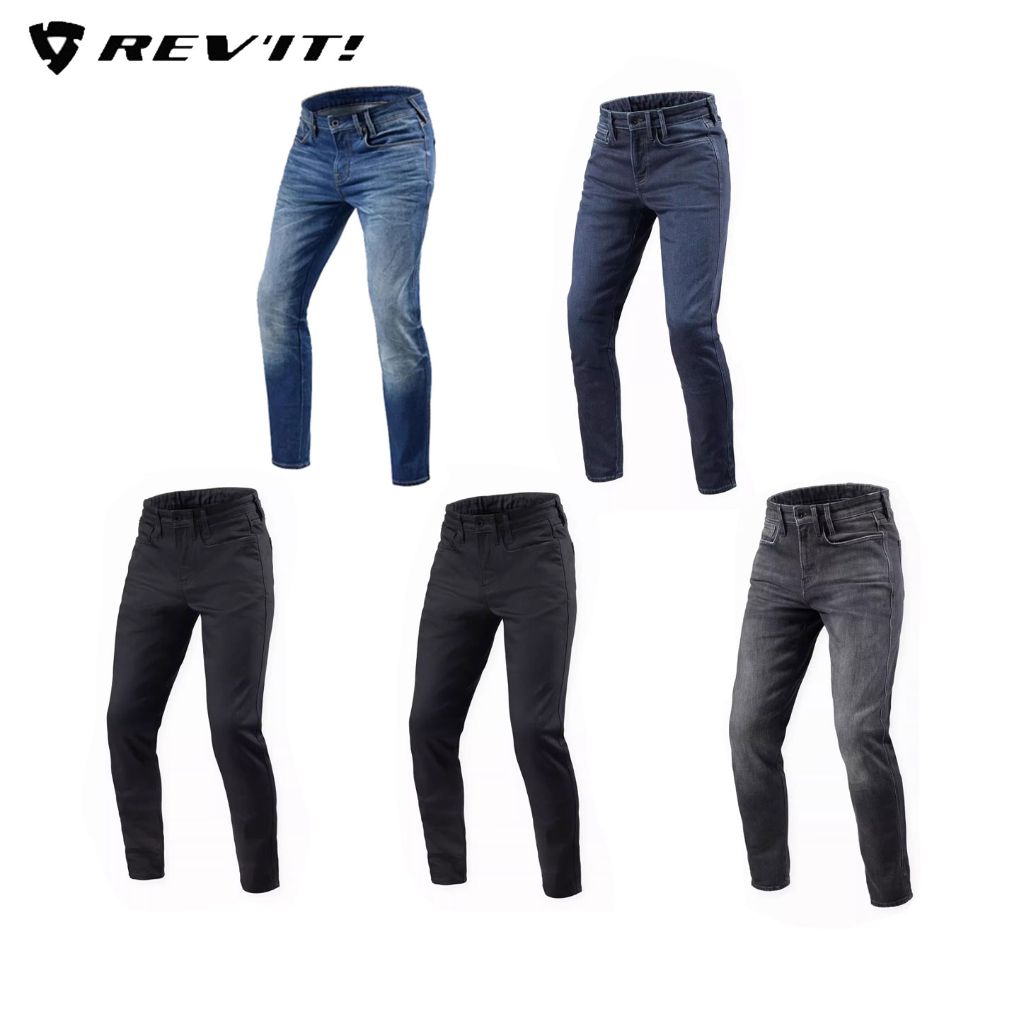 REVIT卡林摩托车骑行休闲牛仔裤紧身修身四季复古防风防摔凯途男