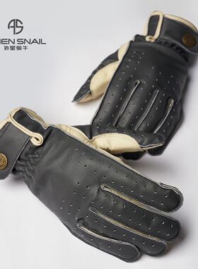 外星蜗牛V5摩托车骑行手套羊皮触屏V6 V7防滑耐磨男女春秋防摔V4