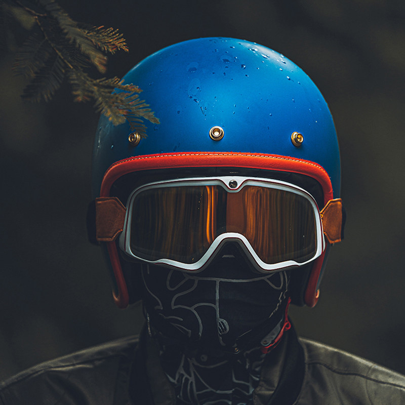 外星蜗牛摩托车头盔男夏季哈雷机车复古半盔巡航踏板电动车BOBO女