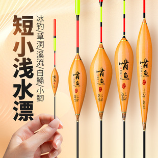 浅水鱼漂轻口高灵敏小短漂野钓加粗醒目浮漂钓鲫鱼草洞白条小鱼