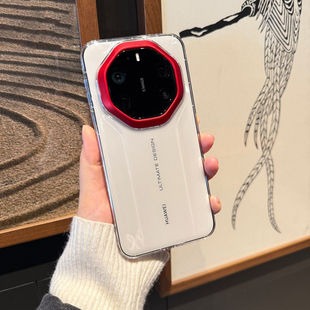 新款华为mate80rs非凡大师版透明手机壳超薄硬壳新年红色镜头圈适用mate70RS非凡大师版全包边保护套80rs外壳