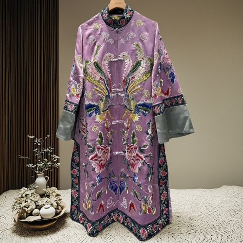 安娜滕醋酸刺绣秋新中式外套上衣