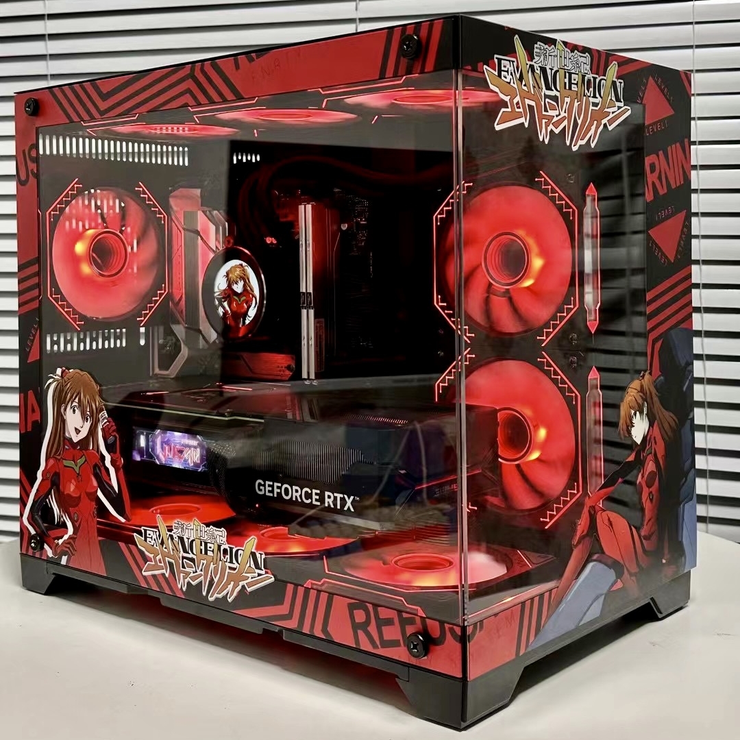 航嘉s960二次元主题定制机箱台式机matx白色海景房全侧透主机箱