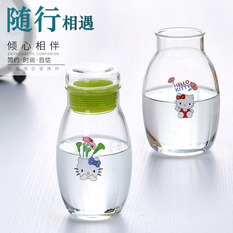 可爱玻璃杯 创意水杯随手杯花茶随手杯
