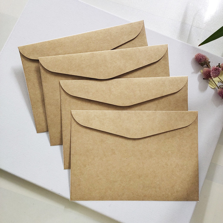 牛皮纸信封 7*10英寸西式高级卡纸红色空白无字简约纯色大信封袋