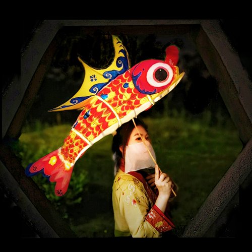 diy电子灯竹篾鱼灯笼非遗中秋