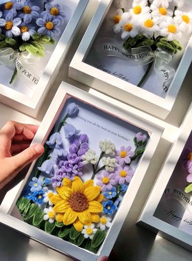 扭扭棒花束妇女节教师节相框diy