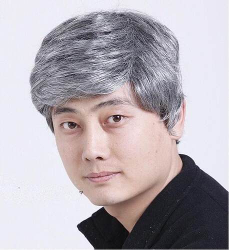 假头发男士老大爷花白假发