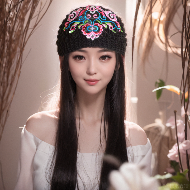 冬季发带款民族风休闲毛线帽子