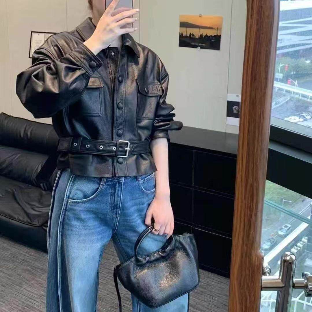 欧货2025春装新款爆款皮衣外套女高级感收腰显瘦夹克上衣明星同款