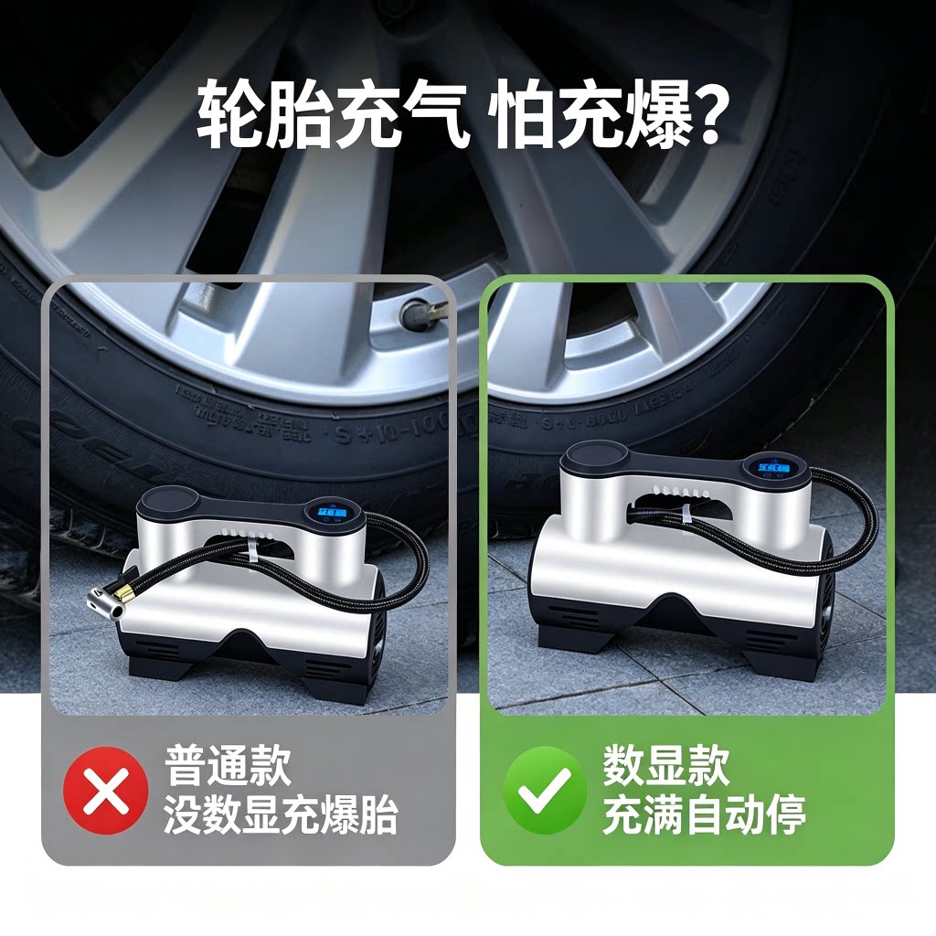 美标品质车载充气泵数显精准12V汽车用轮胎打气泵有无线款车电动