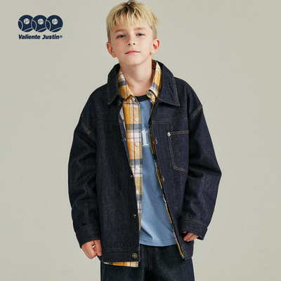 JUSTIN中大童简约原牛牛仔外套