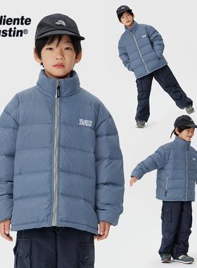 JUSTIN童装杜邦三防羽绒服冬休闲保暖纯色轻薄立领保暖中大童外套