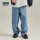 男孩青少年感直筒春秋长裤 JUSTIN童装 中大童宽松休闲洗水牛仔长裤