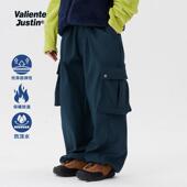 一体绒加绒加厚防风速干山系户外宽松软壳长裤 JUSTIN童装 儿童冬季