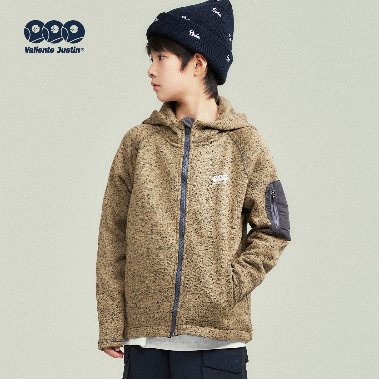 JUSTIN儿童抗静电中间层连帽绒衫