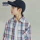 男孩上衣 boy休闲宽松打底翻领衬衫 JUSTIN童装 儿童纯棉红格子City