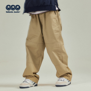 裤 JUSTIN童装 男孩少年感百搭纯棉直筒宽松工装 儿童休闲长裤 春季