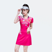 专业韩版 羽毛球服连衣裙女修身 速干运动网乒团购定制大码 短袖 新款