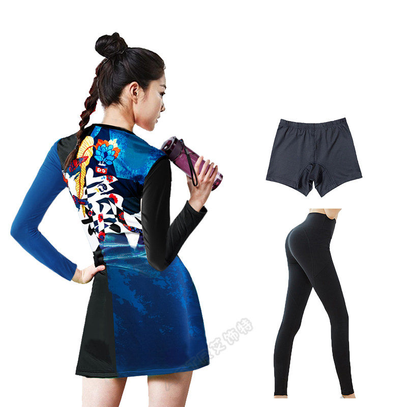 羽毛球服连衣裙女套装长袖速干运动韩国乒乓网球团购定制大码球衣