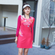 套装 羽毛球服连衣裙女春秋长袖 韩国速干运动健身网乒比赛定制大码
