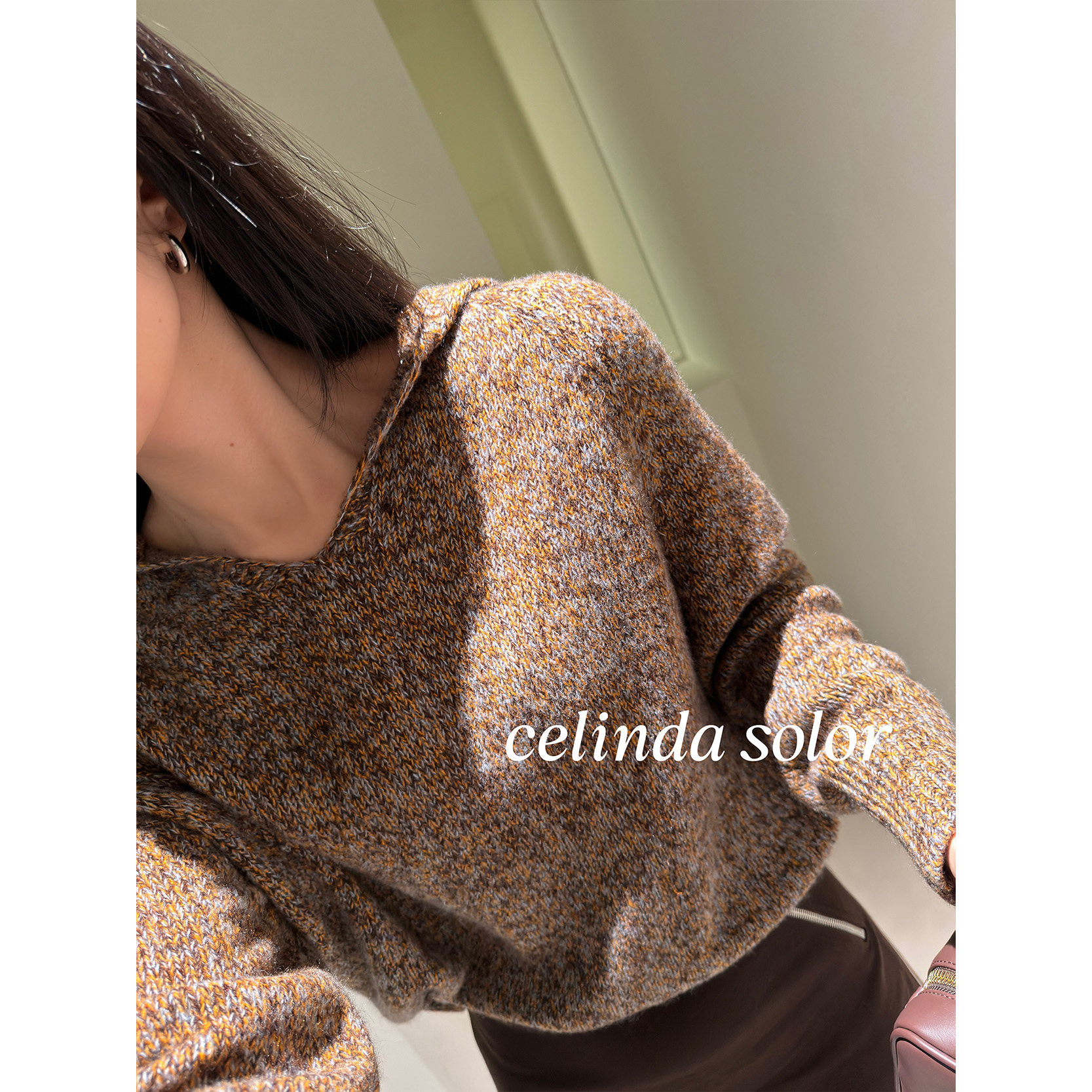 现货  配色绝美！康宝莱花式纱 羊绒羊毛天丝糯软混纱连帽针织衫