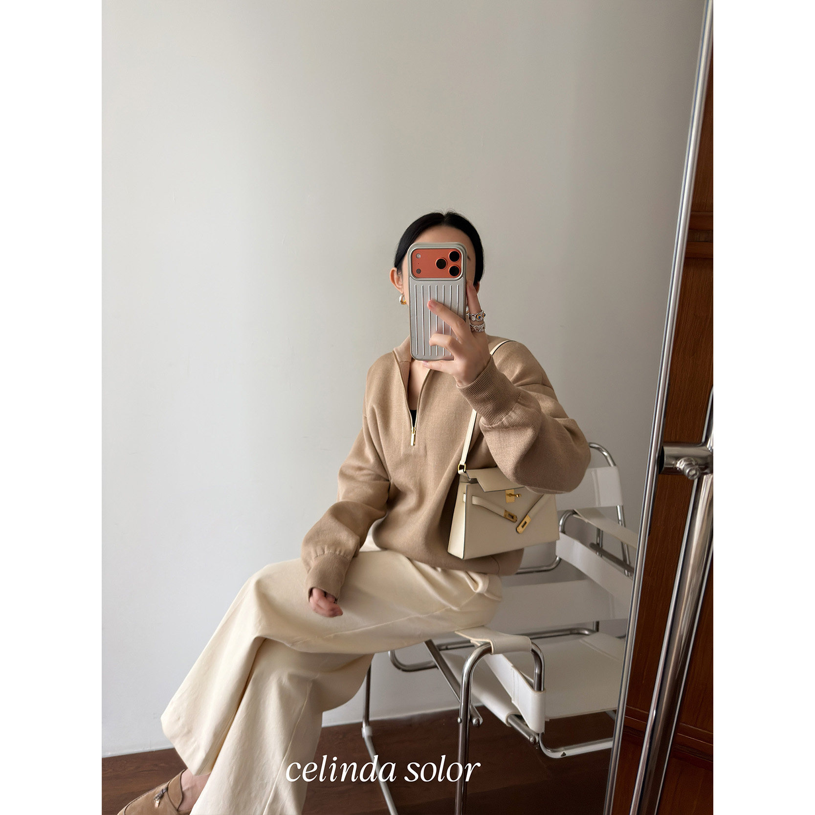 娇阳 万元大牛货！Jennie同款 羊绒羊毛真丝厚款保暖针织卫衫外套