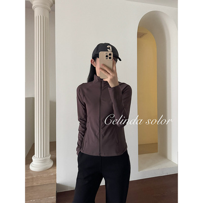 娇阳  型很好 专业速干  户外运动瑜伽健身秋冬短款外套